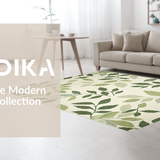Ultra Soft Area Rug, Non Slip, Stain Resistant, Washable Area Rugs for Living Room, Bedroom, Vibrant Botanical Print Inspiration(Beige)