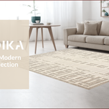Ultra Soft Area Rug, Non Slip, Stain Resistant, Washable Area Rugs for Living Room, Bedroom, Rustic High-Low Floral Motif(Beige)