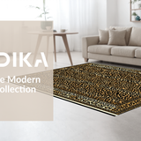 Ultra Soft Area Rug, Non Slip, Stain Resistant, Washable Area Rugs for Living Room, Bedroom, Chic Geometric Brown Pattern(Gold)