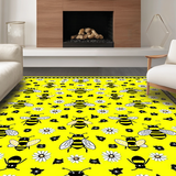 Ultra Soft Area Rug, Non Slip, Stain Resistant, Washable Area Rugs for Living Room, Bedroom, Rustic Honeycomb Inspired Art(Yellow)