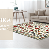 Ultra Soft Area Rug, Non Slip, Stain Resistant, Washable Area Rugs for Living Room, Bedroom, Charming Earthy Mushroom Aesthetic(White)