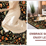 Ultra Soft Area Rug, Non Slip, Stain Resistant, Washable Area Rugs for Living Room, Bedroom, Elegant Floral Insect Fusion(Black)