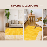 Ultra Soft Area Rug, Non Slip, Stain Resistant, Washable Area Rugs for Living Room, Bedroom, Radiant Contemporary Yellow Hue(Yellow)