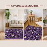 Ultra Soft Area Rug, Non Slip, Stain Resistant, Washable Area Rugs for Living Room, Bedroom, Dynamic Colorful Geometric Play(Purple)