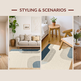 Ultra Soft Area Rug, Non Slip, Stain Resistant, Washable Area Rugs for Living Room, Bedroom, Trendy Minimalist Cloud Inspired Look(Beige)