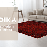 Ultra Soft Area Rug, Non Slip, Stain Resistant, Washable Area Rugs for Living Room, Bedroom, Vibrant Floral Medallion Embellishment(Red)