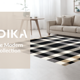 Elegant Monochrome Patterned Runner(Black)