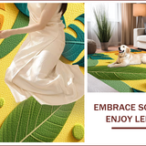 Ultra Soft Area Rug, Non Slip, Stain Resistant, Washable Area Rugs for Living Room, Bedroom, Tropical Monstera Bathroom Rug for Kids Rooms(Yellow)
