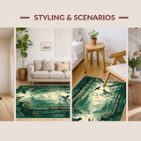 Ultra Soft Area Rug, Non Slip, Stain Resistant, Washable Area Rugs for Living Room, Bedroom, Stylish Contemporary Animal Illustration(Green)