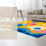 Ultra Soft Area Rug, Non Slip, Stain Resistant, Washable Area Rugs for Living Room, Bedroom, Contemporary Multi-Hued Pattern(Yellow)