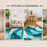 Chic Black and White Tiled Motif(Blue)