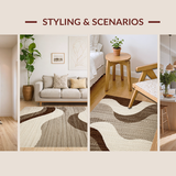 Ultra Soft Area Rug, Non Slip, Stain Resistant, Washable Area Rugs for Living Room, Bedroom, Luxurious Rich Brown Patterns(Beige)