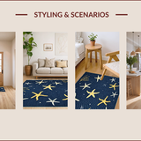 Ultra Soft Area Rug, Non Slip, Stain Resistant, Washable Area Rugs for Living Room, Bedroom, Eclectic Bright Color Splash Design(Blue)
