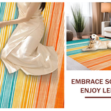 Ultra Soft Area Rug, Non Slip, Stain Resistant, Washable Area Rugs for Living Room, Bedroom, Bright Modern Kaleidoscope Style(Orange)