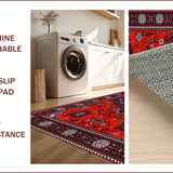 Ultra Soft Area Rug, Non Slip, Stain Resistant, Washable Area Rugs for Living Room, Bedroom, Red Vintage Boho Entryway Non-Slip Carpet(Red)