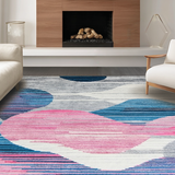 Ultra Soft Area Rug, Non Slip, Stain Resistant, Washable Area Rugs for Living Room, Bedroom, Vibrant Abstract Geometric Display(Gray)
