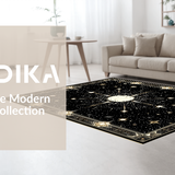 Ultra Soft Area Rug, Non Slip, Stain Resistant, Washable Area Rugs for Living Room, Bedroom, Vintage Gothic Trellis Aesthetic(Black)