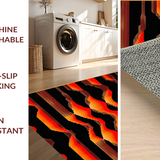 Ultra Soft Area Rug, Non Slip, Stain Resistant, Washable Area Rugs for Living Room, Bedroom, Sizzling Vibrant Lava Inspired Geometry(Red)