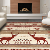 Ultra Soft Area Rug, Non Slip, Stain Resistant, Washable Area Rugs for Living Room, Bedroom, Cozy Warm Toned Organic Patterns(Brown)