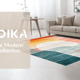 Ultra Soft Area Rug, Non Slip, Stain Resistant, Washable Area Rugs for Living Room, Bedroom, Earthy Toned Tribal Motif(Orange)