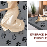 Ultra Soft Area Rug, Non Slip, Stain Resistant, Washable Area Rugs for Living Room, Bedroom, Sleek Modern Paw Design Element(Gray)