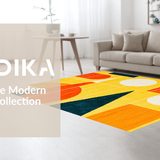 Ultra Soft Area Rug, Non Slip, Stain Resistant, Washable Area Rugs for Living Room, Bedroom, Mid Century Modern Colorful Arrangement(Yellow)