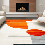 Ultra Soft Area Rug, Non Slip, Stain Resistant, Washable Area Rugs for Living Room, Bedroom, Vibrant Abstract Orange Aesthetic(Orange)
