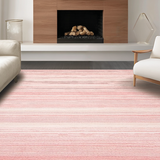 Ultra Soft Area Rug, Non Slip, Stain Resistant, Washable Area Rugs for Living Room, Bedroom, Artistic Blush Tasseled Design(Pink)