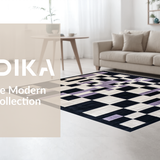Ultra Soft Area Rug, Non Slip, Stain Resistant, Washable Area Rugs for Living Room, Bedroom, Contemporary Graphic Dice Aesthetic(Black)