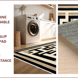 Ultra Soft Area Rug, Non Slip, Stain Resistant, Washable Area Rugs for Living Room, Bedroom, Greek Key Transitional Entryway Stain-Resistant Carpet(Beige)