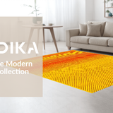 Ultra Soft Area Rug, Non Slip, Stain Resistant, Washable Area Rugs for Living Room, Bedroom, Radiant Playful Circular Patterned Accent(Yellow)