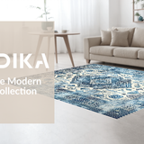 Ultra Soft Area Rug, Non Slip, Stain Resistant, Washable Area Rugs for Living Room, Bedroom, Serene Abstract Blue Pattern(Blue)