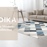 Ultra Soft Area Rug, Non Slip, Stain Resistant, Washable Area Rugs for Living Room, Bedroom, Rustic Textured Geometric Aesthetic(Gray)