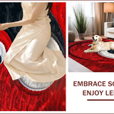 Ultra Soft Area Rug, Non Slip, Stain Resistant, Washable Area Rugs for Living Room, Bedroom, Yin Yang Ba-gua Round(Red)