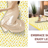 Ultra Soft Area Rug, Non Slip, Stain Resistant, Washable Area Rugs for Living Room, Bedroom, Delicate Petal Accents in Minimalist Style(Yellow)