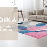 Ultra Soft Area Rug, Non Slip, Stain Resistant, Washable Area Rugs for Living Room, Bedroom, Vibrant Abstract Geometric Display(Gray)