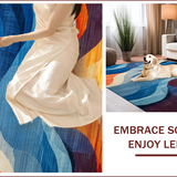 Ultra Soft Area Rug, Non Slip, Stain Resistant, Washable Area Rugs for Living Room, Bedroom, Vibrant Modern Abstract Motif(Blue)