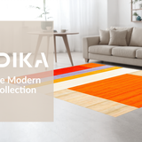 Ultra Soft Area Rug, Non Slip, Stain Resistant, Washable Area Rugs for Living Room, Bedroom, Energetic Modern Minimalist Motif(Orange)