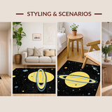 Ultra Soft Area Rug, Non Slip, Stain Resistant, Washable Area Rugs for Living Room, Bedroom, Striking Interstellar Color Palette(Yellow)