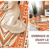 Ultra Soft Area Rug, Non Slip, Stain Resistant, Washable Area Rugs for Living Room, Bedroom, Trendy Earthy Geometric Aesthetics(Orange)