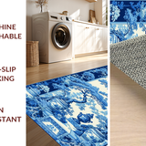 Ultra Soft Area Rug, Non Slip, Stain Resistant, Washable Area Rugs for Living Room, Bedroom, Serene Green Pastoral Design Accent(Blue)