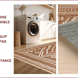 Ultra Soft Area Rug, Non Slip, Stain Resistant, Washable Area Rugs for Living Room, Bedroom, Western Aztec Non-Slip Living Room Rug(Brown)