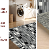 Stylish Geometric Black and White Motif(Black)