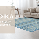 Ultra Soft Area Rug, Non Slip, Stain Resistant, Washable Area Rugs for Living Room, Bedroom, Luxurious Diamond Patterned Visual(Blue)
