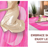 Ultra Soft Area Rug, Non Slip, Stain Resistant, Washable Area Rugs for Living Room, Bedroom, Vibrant Soft Curved Patterns(Pink)