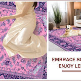 Ultra Soft Area Rug, Non Slip, Stain Resistant, Washable Area Rugs for Living Room, Bedroom, Elegant Vintage Floral Motif(Pink)