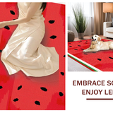 Ultra Soft Area Rug, Non Slip, Stain Resistant, Washable Area Rugs for Living Room, Bedroom, Bright Red Fun Artful Touch(Red)