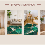 Ultra Soft Area Rug, Non Slip, Stain Resistant, Washable Area Rugs for Living Room, Bedroom, Modern Artistic Dining Room Non-Shedding Wool Rug(Green)