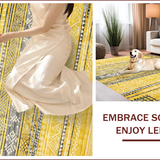 Ultra Soft Area Rug, Non Slip, Stain Resistant, Washable Area Rugs for Living Room, Bedroom, Stylish Earthy Toned Geometric Art(Gold)