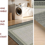 Ultra Soft Area Rug, Non Slip, Stain Resistant, Washable Area Rugs for Living Room, Bedroom, Rustic Elegant Diamond Pattern Fusion(Gray)